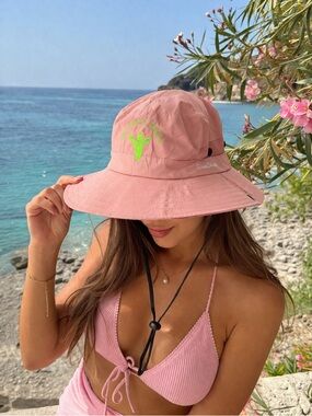 Pink Bucket Hat Sun Hat Woman Summer UV Outdoor Lightweight Adjustable Trendy